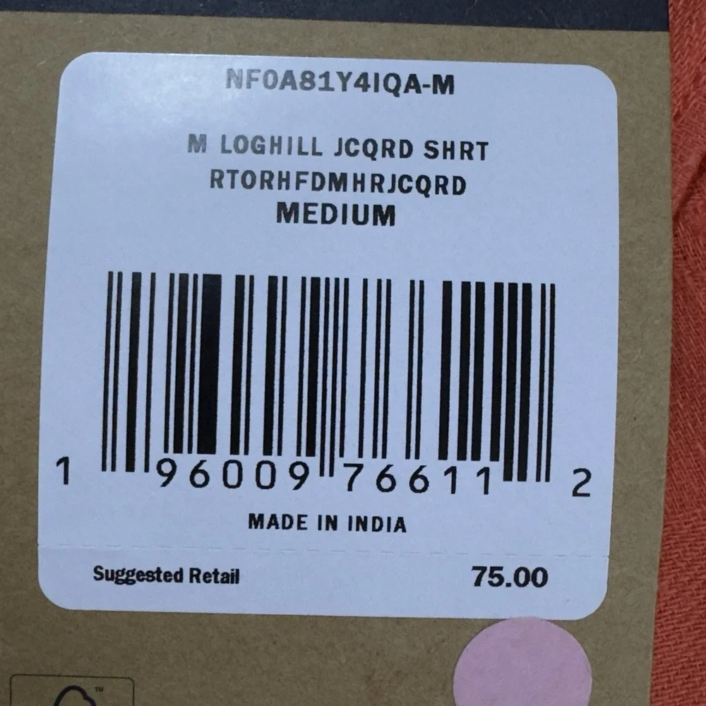 The North Face Men's Loghill Jacquard Short‎ Sleeve Button Up Shirt Size M